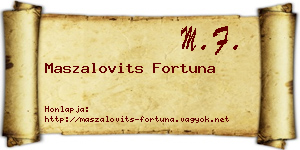 Maszalovits Fortuna névjegykártya